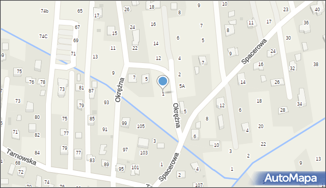 Brzozówka, Okrężna, 1, mapa Brzozówka