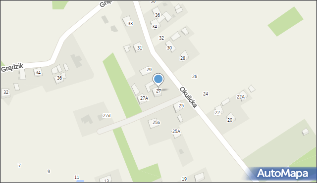 Bucze, Okulicka, 27, mapa Bucze