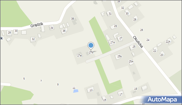 Bucze, Okulicka, 27d, mapa Bucze