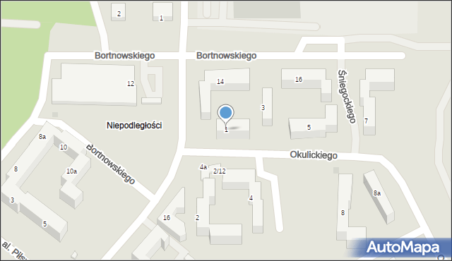 Bydgoszcz, Okulickiego Leopolda, gen., 1, mapa Bydgoszczy