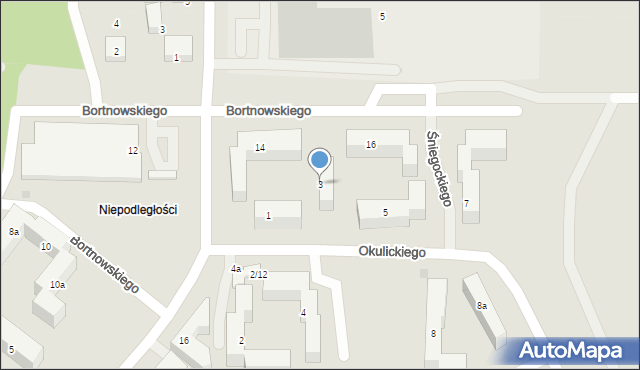 Bydgoszcz, Okulickiego-Niedźwiadka Leopolda, gen., 3, mapa Bydgoszczy