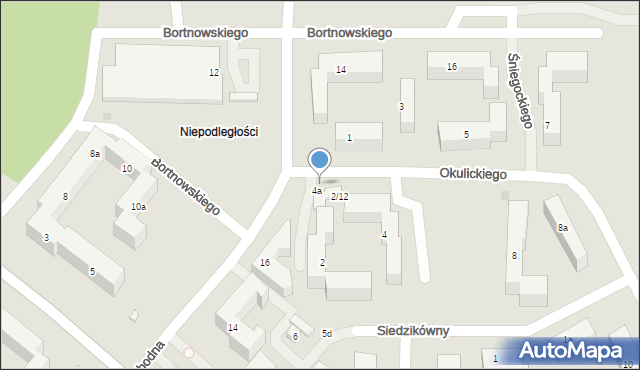 Bydgoszcz, Okulickiego-Niedźwiadka Leopolda, gen., 4c, mapa Bydgoszczy