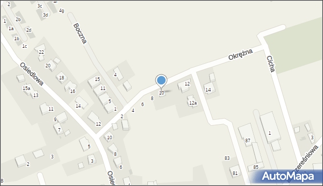 Byków, Okrężna, 10, mapa Byków