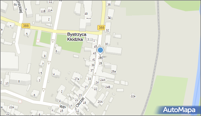 Bystrzyca Kłodzka, Okrzei Stefana, 28C, mapa Bystrzyca Kłodzka