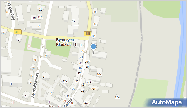 Bystrzyca Kłodzka, Okrzei Stefana, 28d, mapa Bystrzyca Kłodzka