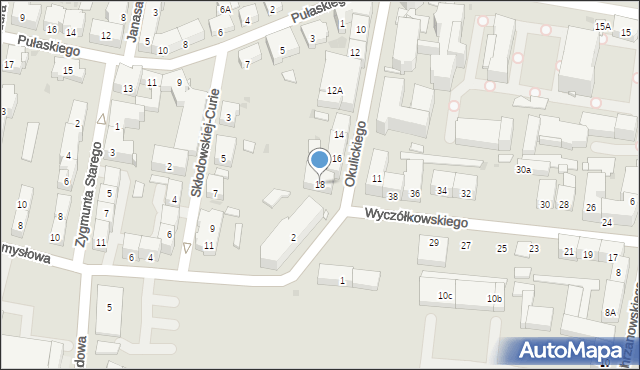 Bytom, Okulickiego-Niedźwiadka Leopolda, gen., 18, mapa Bytomia