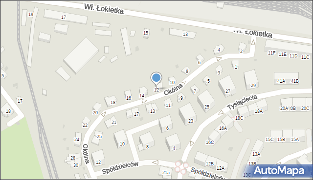 Bytom, Okólna, 12, mapa Bytomia