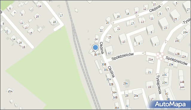 Bytom, Okólna, 30, mapa Bytomia