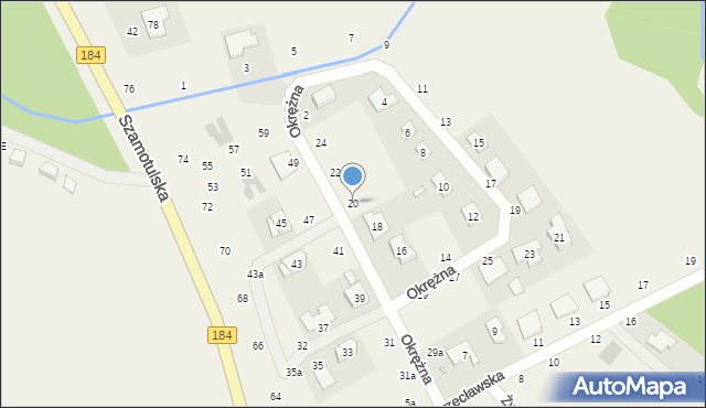 Cerekwica, Okrężna, 20, mapa Cerekwica