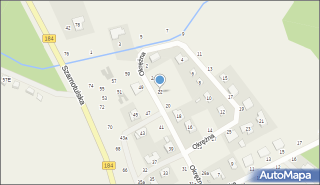 Cerekwica, Okrężna, 22, mapa Cerekwica