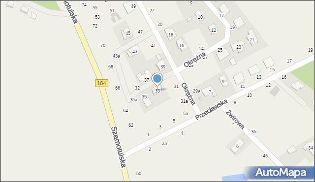 Cerekwica, Okrężna, 33, mapa Cerekwica