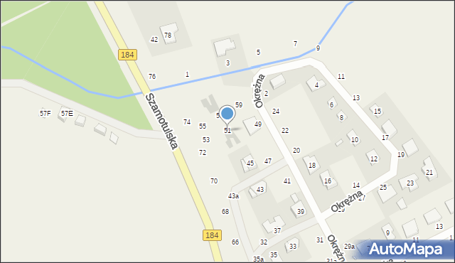 Cerekwica, Okrężna, 51, mapa Cerekwica