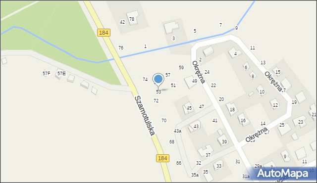 Cerekwica, Okrężna, 53, mapa Cerekwica