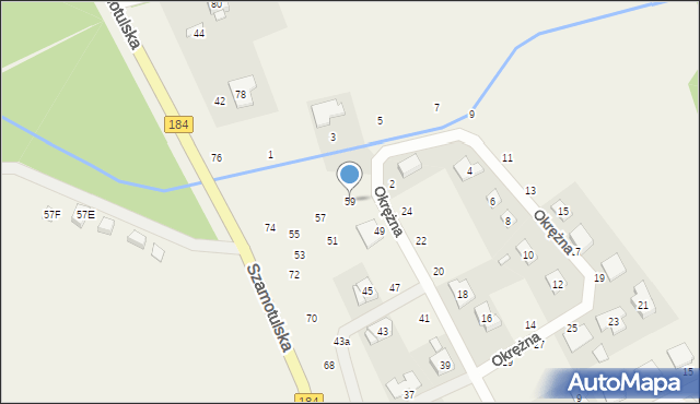 Cerekwica, Okrężna, 59, mapa Cerekwica