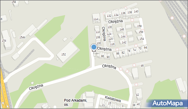 Chorzów, Okrężna, 98b, mapa Chorzów