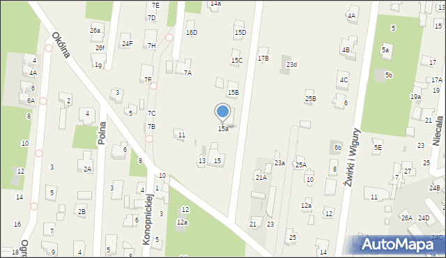 Chotomów, Okólna, 15a, mapa Chotomów