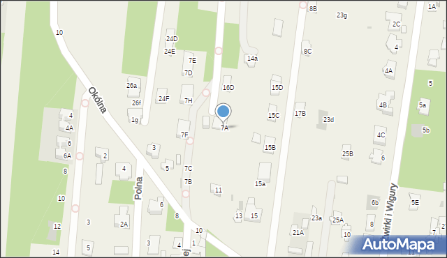 Chotomów, Okólna, 7A, mapa Chotomów