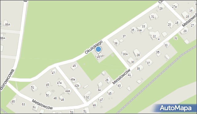 Chrzanów, Okulickiego-Niedźwiadka Leopolda, gen., 43, mapa Chrzanów