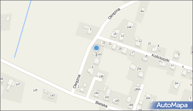 Chybie, Okrężna, 6, mapa Chybie