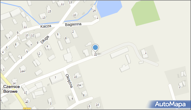 Czernice Borowe, Okrężna, 12, mapa Czernice Borowe