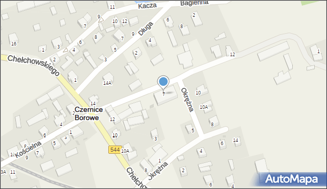 Czernice Borowe, Okrężna, 7, mapa Czernice Borowe