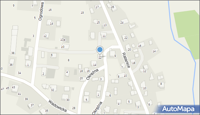 Czernichów, Okrężna, 12, mapa Czernichów