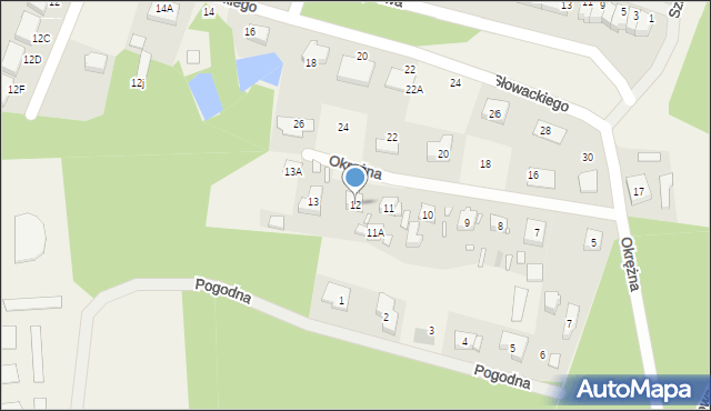 Czerwonak, Okrężna, 12, mapa Czerwonak