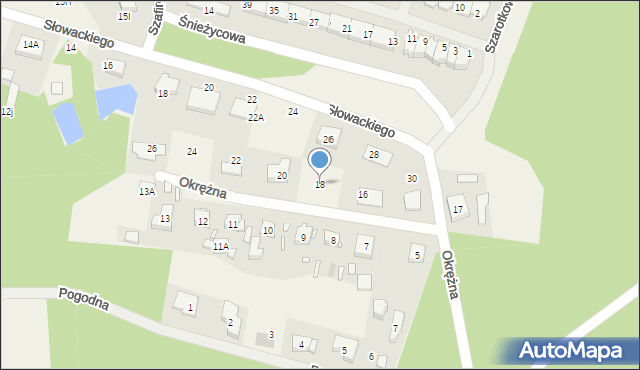 Czerwonak, Okrężna, 18, mapa Czerwonak