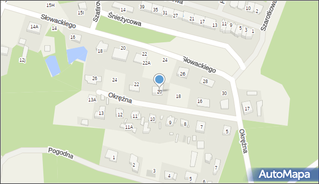 Czerwonak, Okrężna, 20, mapa Czerwonak