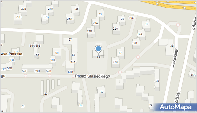 Częstochowa, Okulickiego-Niedźwiadka Leopolda, gen., 63, mapa Częstochowy
