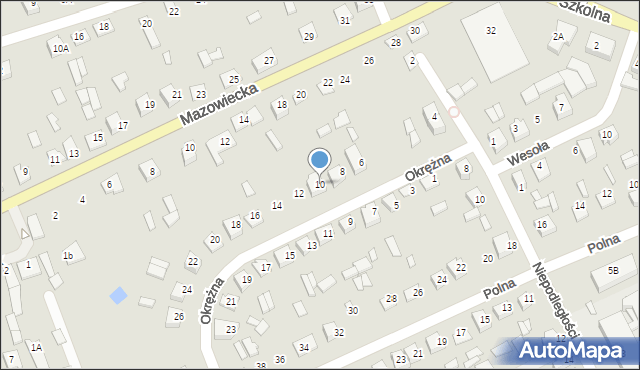 Czyżew, Okrężna, 10, mapa Czyżew