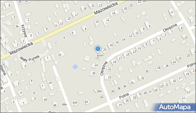 Czyżew, Okrężna, 22, mapa Czyżew