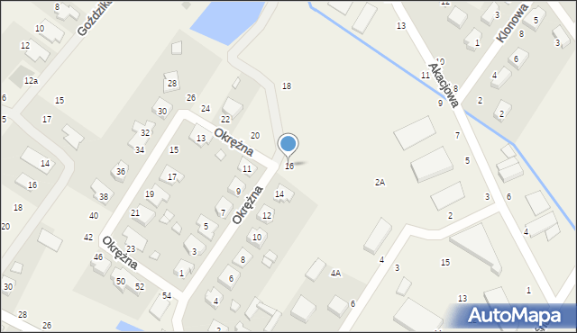 Dąbrowa, Okrężna, 16, mapa Dąbrowa