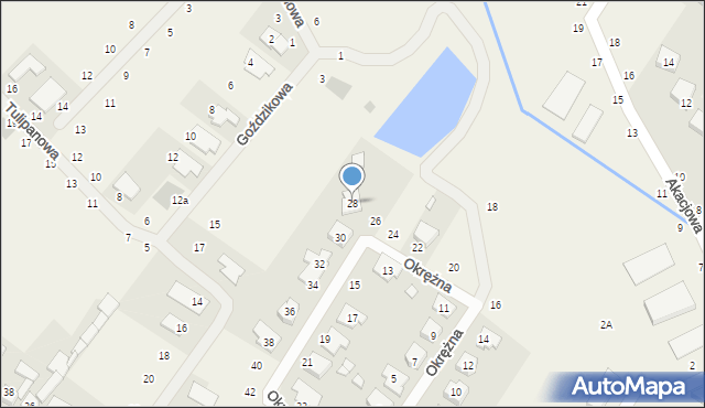 Dąbrowa, Okrężna, 28, mapa Dąbrowa