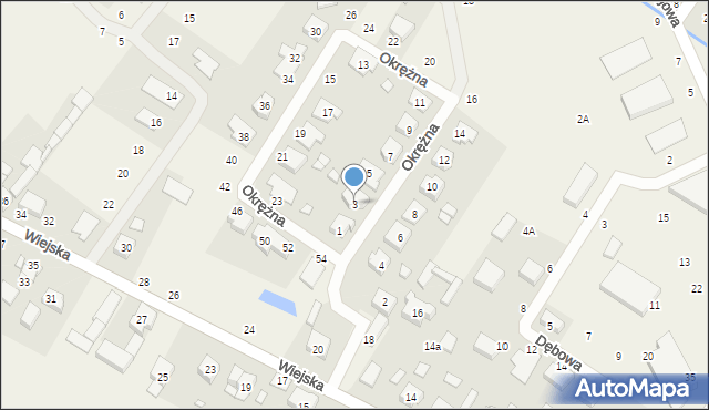 Dąbrowa, Okrężna, 3, mapa Dąbrowa