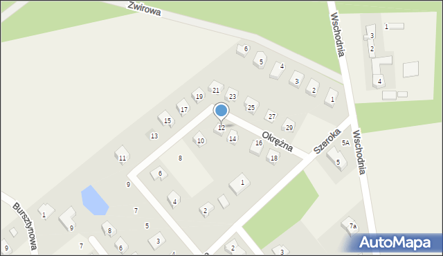 Dąbrówka, Okrężna, 12, mapa Dąbrówka