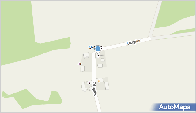 Dąbrowno, Okopiec, 5, mapa Dąbrowno