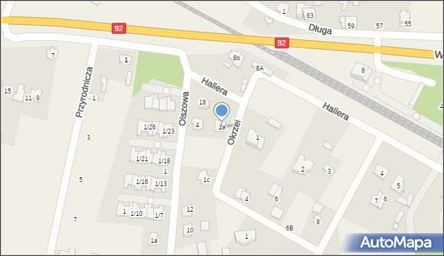 Dębe Wielkie, Okrzei Stefana, 1a, mapa Dębe Wielkie