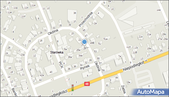 Dęblin, Okólna, 26, mapa Dęblin