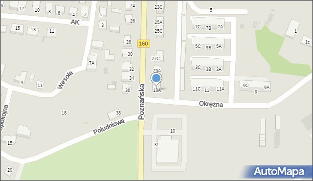 Drezdenko, Okrężna, 13A, mapa Drezdenko