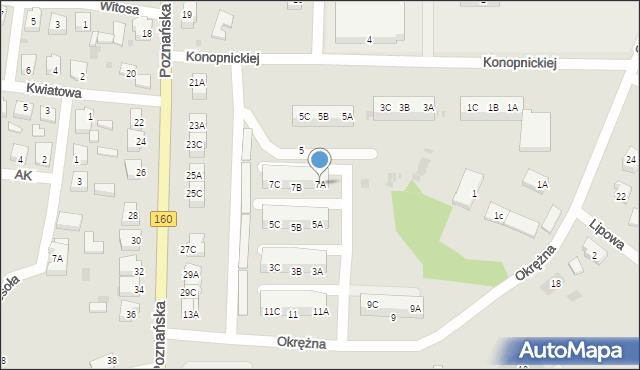 Drezdenko, Okrężna, 7A, mapa Drezdenko