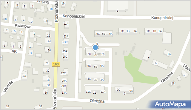 Drezdenko, Okrężna, 7B, mapa Drezdenko