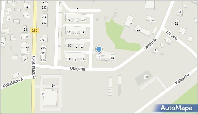 Drezdenko, Okrężna, 9C, mapa Drezdenko