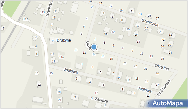 Drużyna, Okrężna, 14, mapa Drużyna