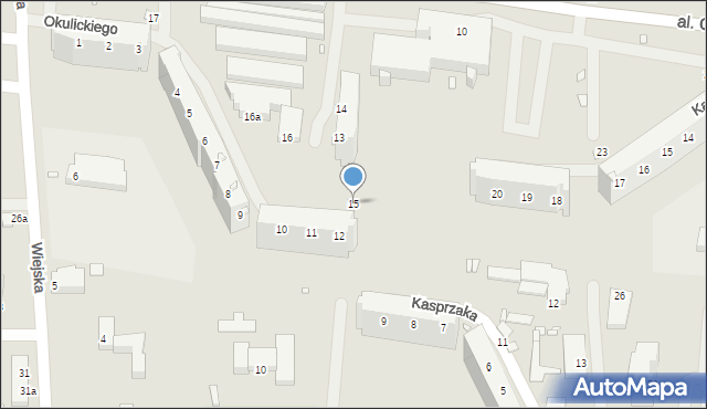 Elbląg, Okulickiego-Niedźwiadka Leopolda, gen., 15, mapa Elbląga