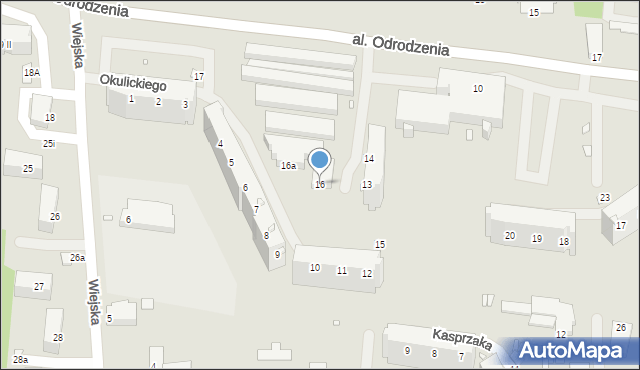 Elbląg, Okulickiego-Niedźwiadka Leopolda, gen., 16, mapa Elbląga
