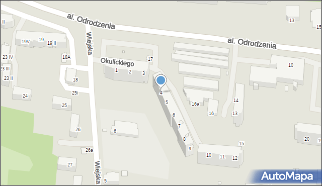 Elbląg, Okulickiego-Niedźwiadka Leopolda, gen., 4, mapa Elbląga