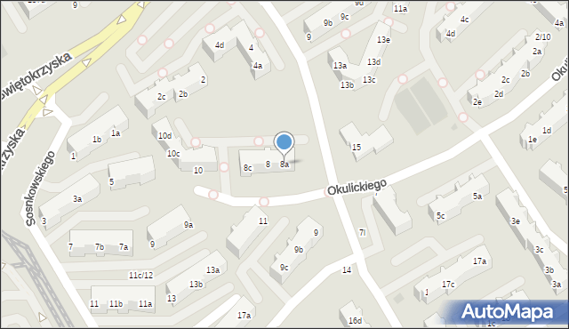 Gdańsk, Okulickiego Leopolda, gen., 8a, mapa Gdańska