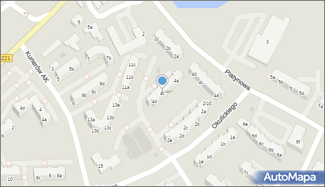 Gdańsk, Okulickiego-Niedźwiadka Leopolda, gen., 4c, mapa Gdańska