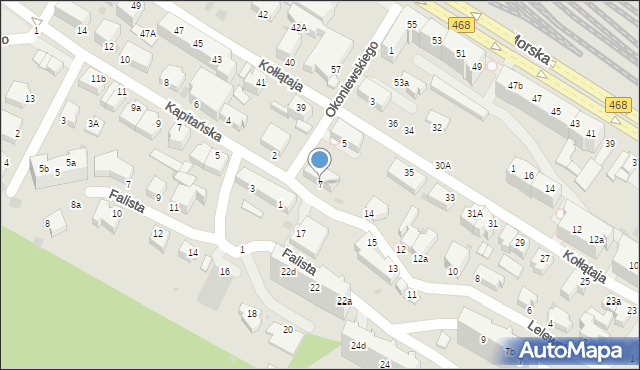 Gdynia, Okoniewskiego, bp., 7, mapa Gdyni